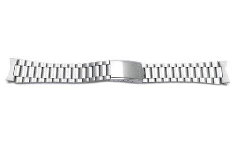 Seiko Silver Tone Stainless Steel Fold-Over Clasp 19mm Watch Bracelet