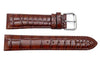 Genuine Textured Leather Crocodile Grain Brown Watch Band