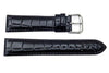 Genuine Textured Leather Crocodile Grain Black Watch Strap