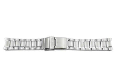 Citizen Silver Tone Stainless Steel Double Locking Fold-Over Clasp 22mm Watch Bracelet