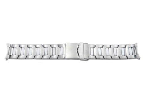 Hadley Roma Stainless Steel Sport Link White Ion Plated 20mm Watch Bracelet