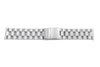 Hadley Roma Satin White Stainless Steel Wide Solid Link Watch Bracelet
