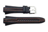 Seiko Black Sport Leather Orange Stitching and Lining 28/15mm Watch Strap