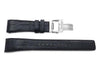 Seiko Black Genuine Textured Leather Deployment Clasp 22mm Watch Band