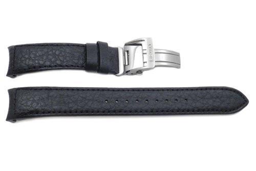 Leather watch band with 2025 deployment clasp