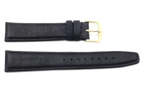 Genuine Smooth Leather Black Watch Strap