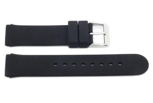 Black Smooth Rubber B-RB113 18mm Watch Band