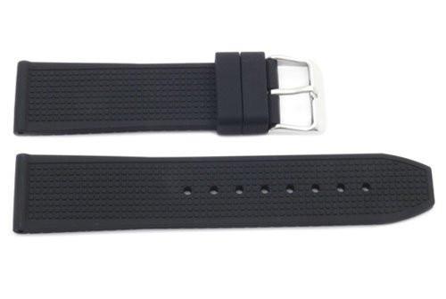 Black Square Texture Rubber B-RB116 22mm Watch Strap