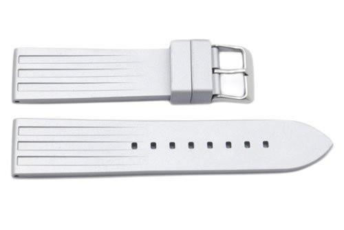 Silver Tapered Rubber B RBL20 22mm Watch Strap Total Watch Repair