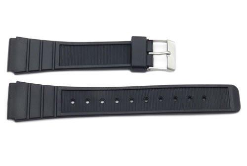 Black Rubber Casio Style 20mm Watch Strap