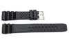 Black Smooth Rubber Casio Style Watch Strap