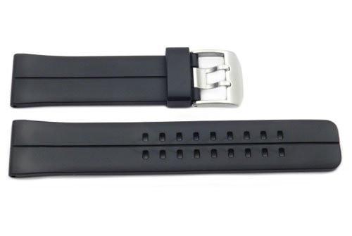 Black Rubber Casio Style Dual Prong Watch Strap