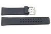 Black Smooth Rubber Dual Prong 24mm Watch Band