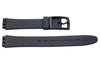 Black Smooth Rubber Casio Style 14mm Watch Strap