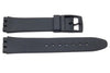 Black Smooth Rubber Casio Style 17mm Watch Strap