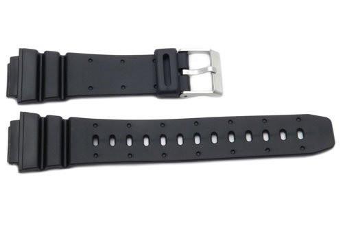 Black Rubber Casio Style18mm Watch Strap