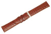 Swiss Army Officer Genuine Brown Textured Leather Crocodile Grain 19mm Watch Band