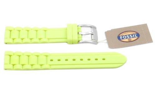 Fossil Neon Yellow Silicone Link Style 18mm Watch Strap