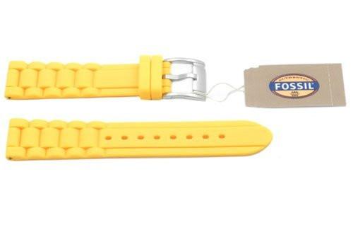 Fossil Yellow Silicone Link Style 18mm Watch Band