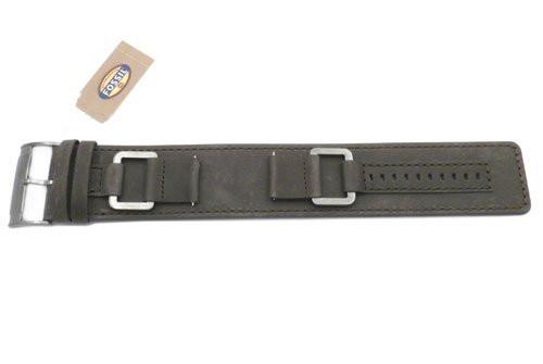 Fossil Gray Genuine Smooth Heirloom Leather 22mm Wide Watch Cuffband