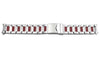 Hadley Roma Stainless Steel with Red Plating 20mm Watch Bracelet