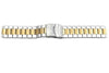 Hadley Roma Wide Dual Tone Ion Plated Stainless Steel Watch Bracelet