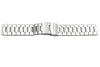 Hadley Roma Wide Silver Tone Ion Plated Stainless Steel Watch Bracelet