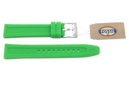 Fossil Green Silicone Logo Imprinted 18mm Watch Strap
