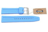 Fossil Light Blue Silicone Logo Imprinted 22mm Watch Strap