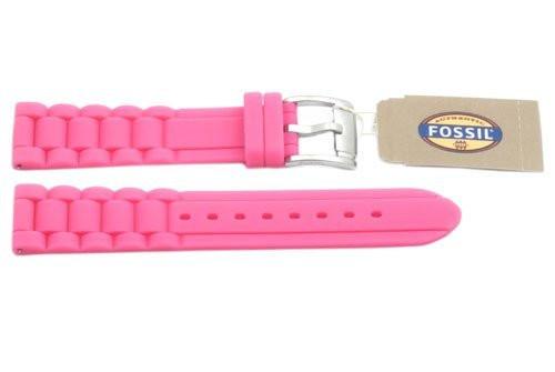 Fossil Pink Link Style Silicone 18mm Watch Band