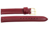 ZRC Varnished Series Red Genuine Calf Leather Waterproof Watch Strap