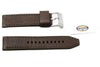 Fossil Dark Brown Genuine Smooth Leather Silver Tone Buckle 24mm Watch Band