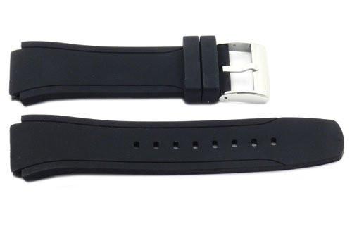 Kenneth Cole Black Polyurethane 24/12mm Watch Strap