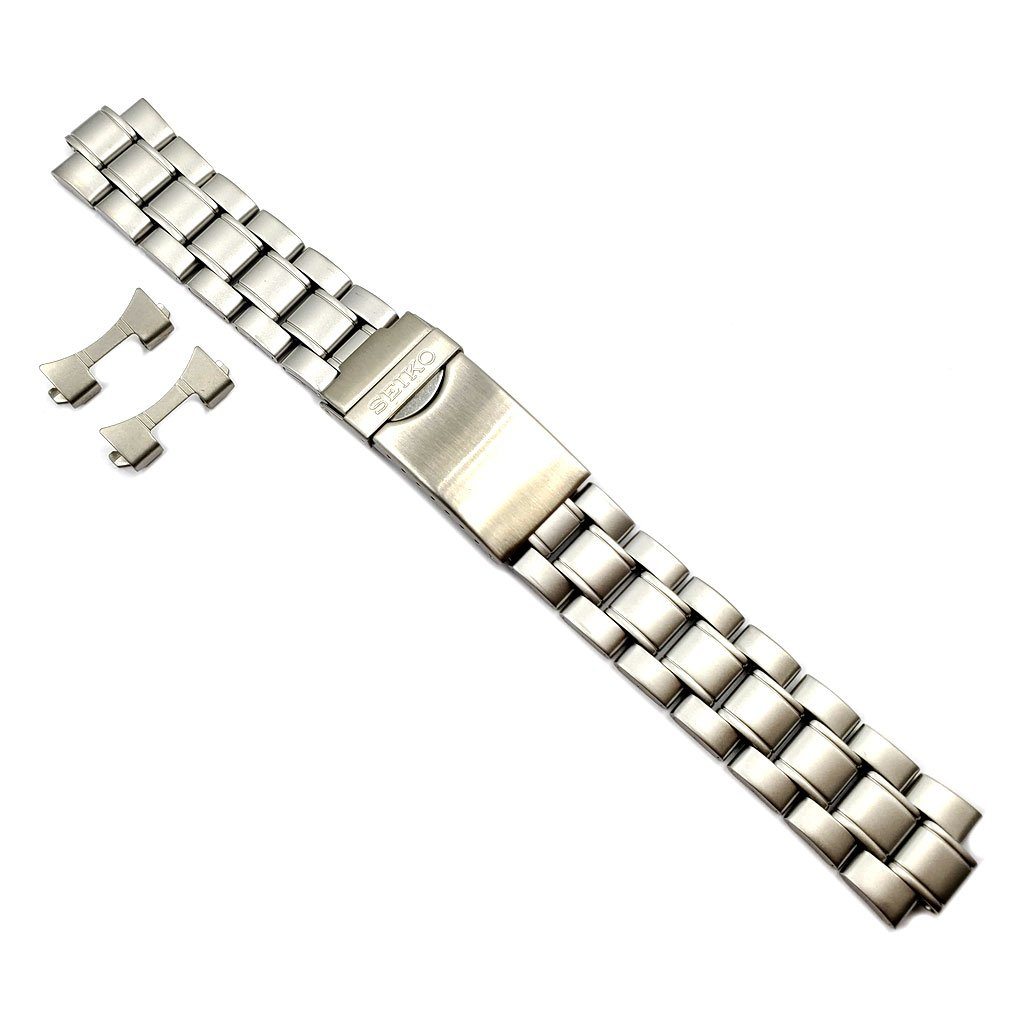 Genuine Seiko Millitary Chronograph Stainless Steel 20mm Watch Bracelet image