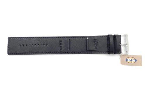 Fossil Black Smooth Leather 24mm Wide Watch Cuffband