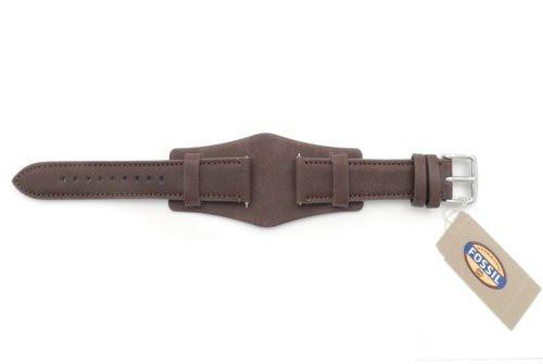 Fossil Genuine Brown Smooth Leather 18mm Wide Watch Cuffband