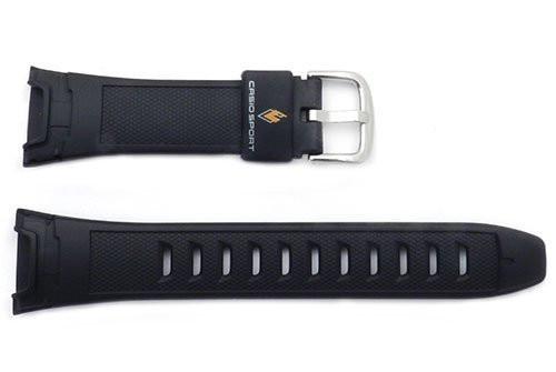 Genuine Casio Sport Black Resin 22mm Watch Band- 10299416