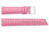 Hirsch Princess - Pink Alligator Grain Textured Leather Slant Cut Short Watch Strap