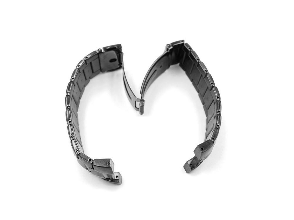Seiko Black Ion Plated Stainless Steel Push Button Fold-Over Clasp