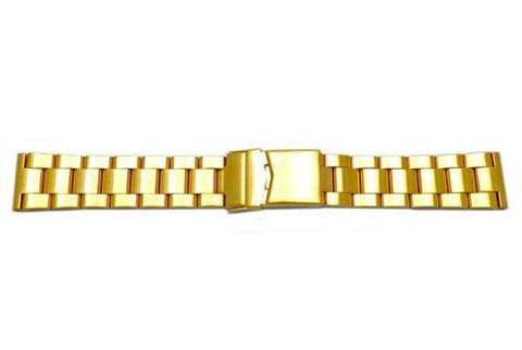 Hadley Roma Rolex Submariner Style Gold Tone Solid Link Watch Bracelet - Straight End