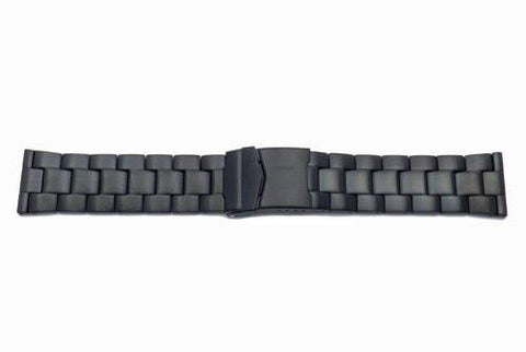 Hadley Roma Black Tone Solid Link Design Watch Strap
