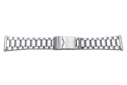 Hadley Roma Men's Stainless Steel Brushed and Polished Watch Bracelet Size 18-22mm
