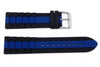 Hadley Roma Genuine Silicone Blue Center Stripe Diver 22mm Watch Strap