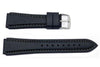 Hadley Roma Black Genuine Rubber Diver Watch Band With White Stitching