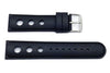 Hadley Roma Black Genuine Rubber Diver Watch Band With Matching Stitching