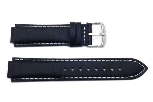 Genuine Casio Black Textured Leather Watch Strap With White Stitching - 10171171