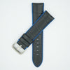 Leather Over Silicone Black/Blue Strap image