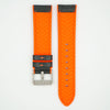 Leather Over Silicone Black/Orange Strap image