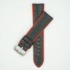 Leather Over Silicone Black/Red Strap image