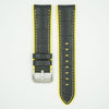 Leather Over Silicone Black/Yellow Strap image